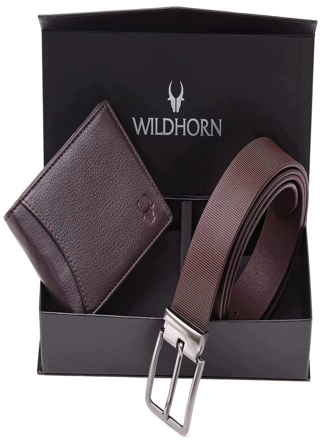 WildHorn Carob Brown Leather Men's Wallet & Belt Combo Set (WH1253B) - Image 2